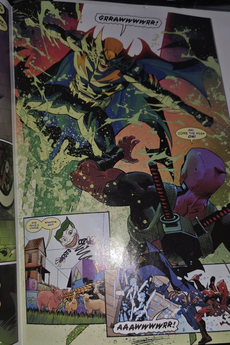 918ronjay's tweet image. Panel from Batman Deadpool #1 man 🔥🔥 (DarkClaw)
#batman #Deadpool #dc #Marvel #art