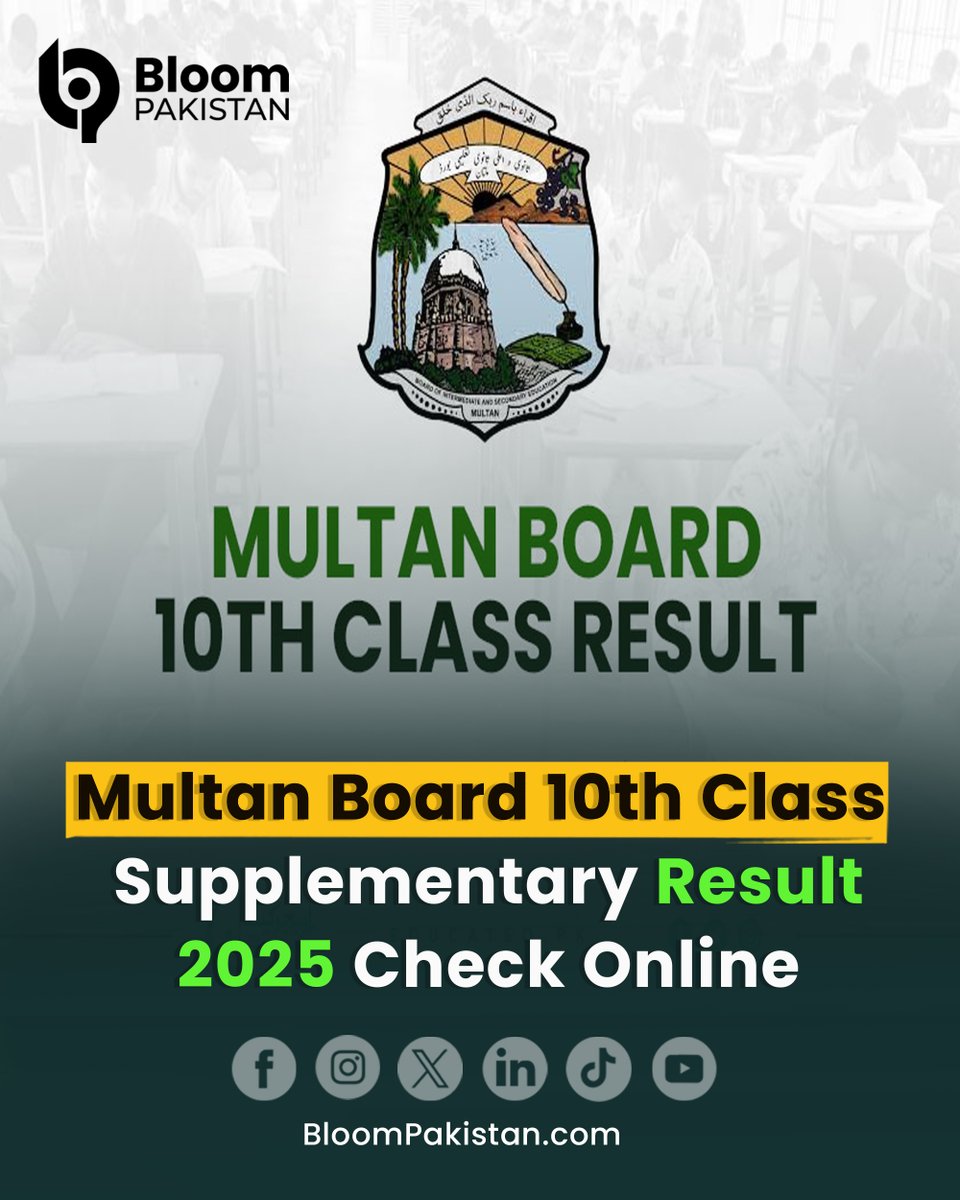 bloom_pakistan's tweet image. Multan Board 10th Class Supplementary Result 2025 — Check Online Now.

Read More bloompakistan.com/multan-board-1…

#MultanBoard #10thClassResult #SupplementaryResult2025