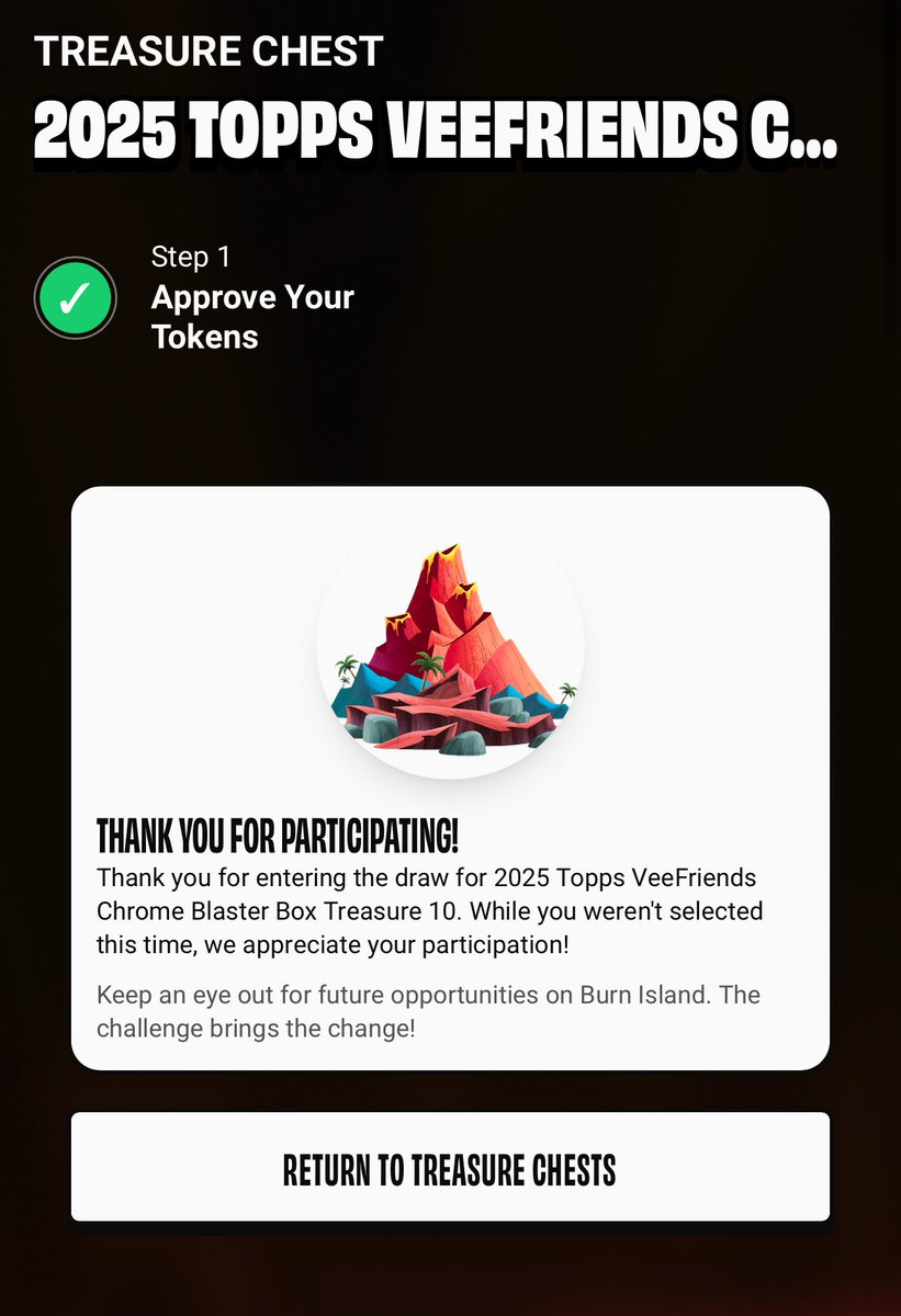 Another “L” but we keep trying. Can’t win if you don’t enter. Let’s go!!! <a href="/veefriends/">VeeFriends</a>