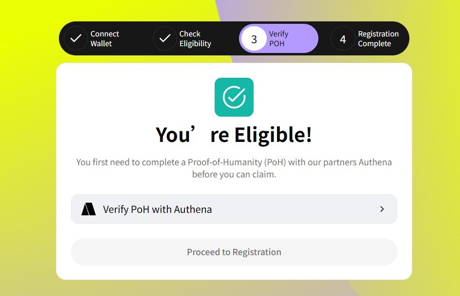 IRYS 空投注册来了。做过的可以去检查
 1⃣注册步骤：
  1、打开链接：registration.irys.xyz 
  2、连接钱包/或社交账号 
  3、验证人性：authena.xyz/rayls
  4、检查资格 
2⃣ 空投资格
  1、Genesis NFT 持有者 
  2、Discord 和 Telegram 社区成员 
  3、测试网用户