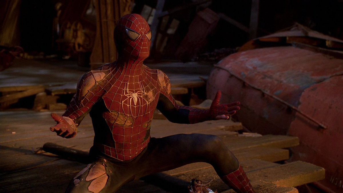 BaileyTrey5's tweet photo. Take me back to when superhero suits would get fuckdd up at the end of the movie https://t.co/BjVOJHCVsw