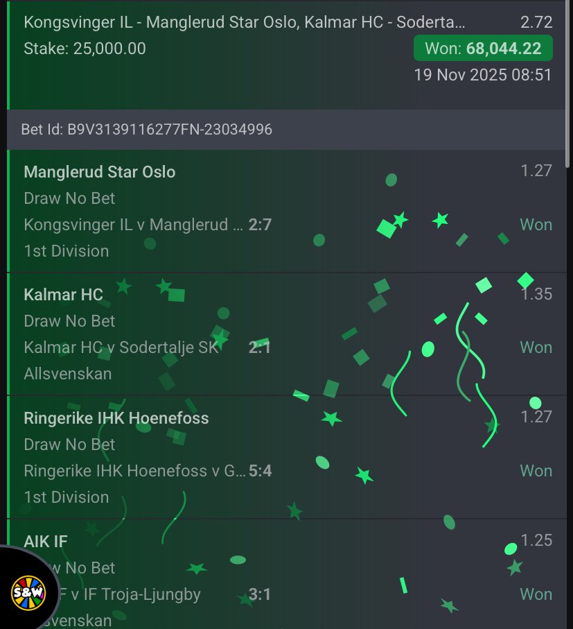 BOOOOOM BOOOOOOM🔥🔥🔥🔥🔥

2 Odds Successfully delivered on BET9JA 💰💰✅✅✅

Congratulations Champs 🎉🎉

Don’t miss out on my next tips

We go Again 🦅