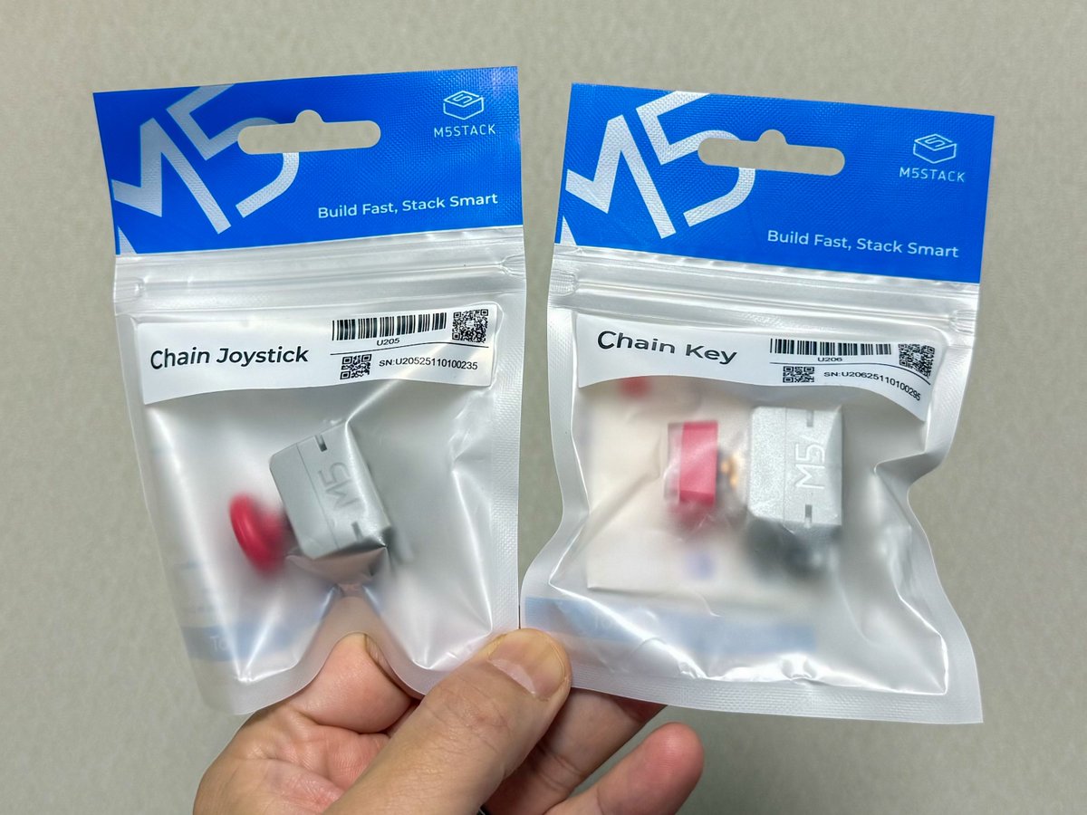 saitotetsuya's tweet image. Chain JoystickとChain Keyをそれぞれ2個ゲット #m5stack