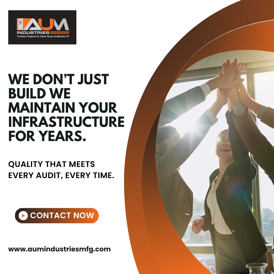 AumIndustries's tweet photo. We maintain your infrastructure for years—reliable service, routine checks, and long-term performance for every cleanroom, OT, AHU, and controlled environment.

#InfrastructureMaintenance #AUMIndustries #CleanroomService #LongTermReliability #PharmaInfrastructure #ModularOT https://t.co/MeTL0RmenA