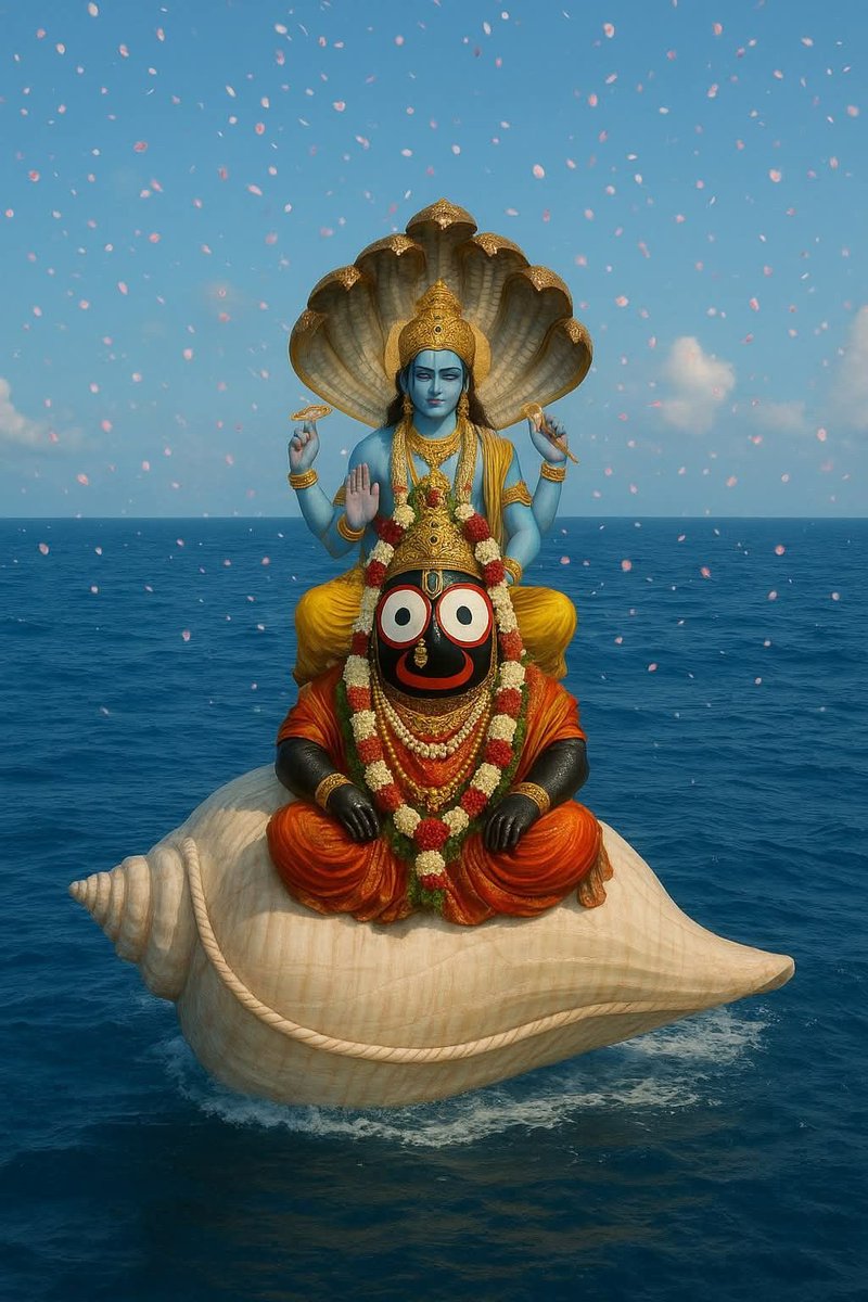 KhushiVibesX's tweet image. दिव्य शंख पर विराजित जगन्नाथ और विष्णु जी का आशीर्वाद जीवन में समृद्धि, प्रेम और सुरक्षा का वरदान देता है।
उनकी वाणी हर भय और भ्रम को मिटा देती है।