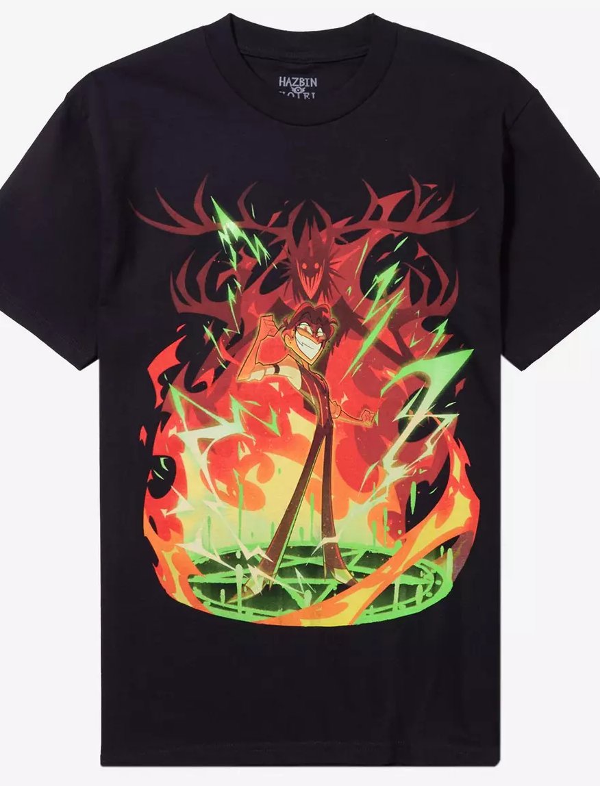 kanomareki's tweet image. 【Work】
I worked on the illustration for the Alastor (Human Form) T-shirt!

【お仕事】
アラスター（人間バージョン）Tシャツのイラストを担当しました！