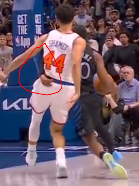 Lankychris's tweet photo. @ClutchPoints Called him for wrapping his arm around Shamet. I would not have blown the whistle if it was me, but it happened. https://t.co/I3AvIG7gur