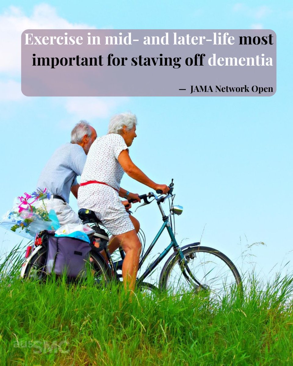 AusSMC's tweet image. 🚶 People with the highest levels of physical activity at midlife and late life have the best chance of avoiding dementia, say US researchers

✨Follow the link for more information on this story✨
buff.ly/cicUx68 

#science #sciencenews #knowledge #sciencefacts #dementia
