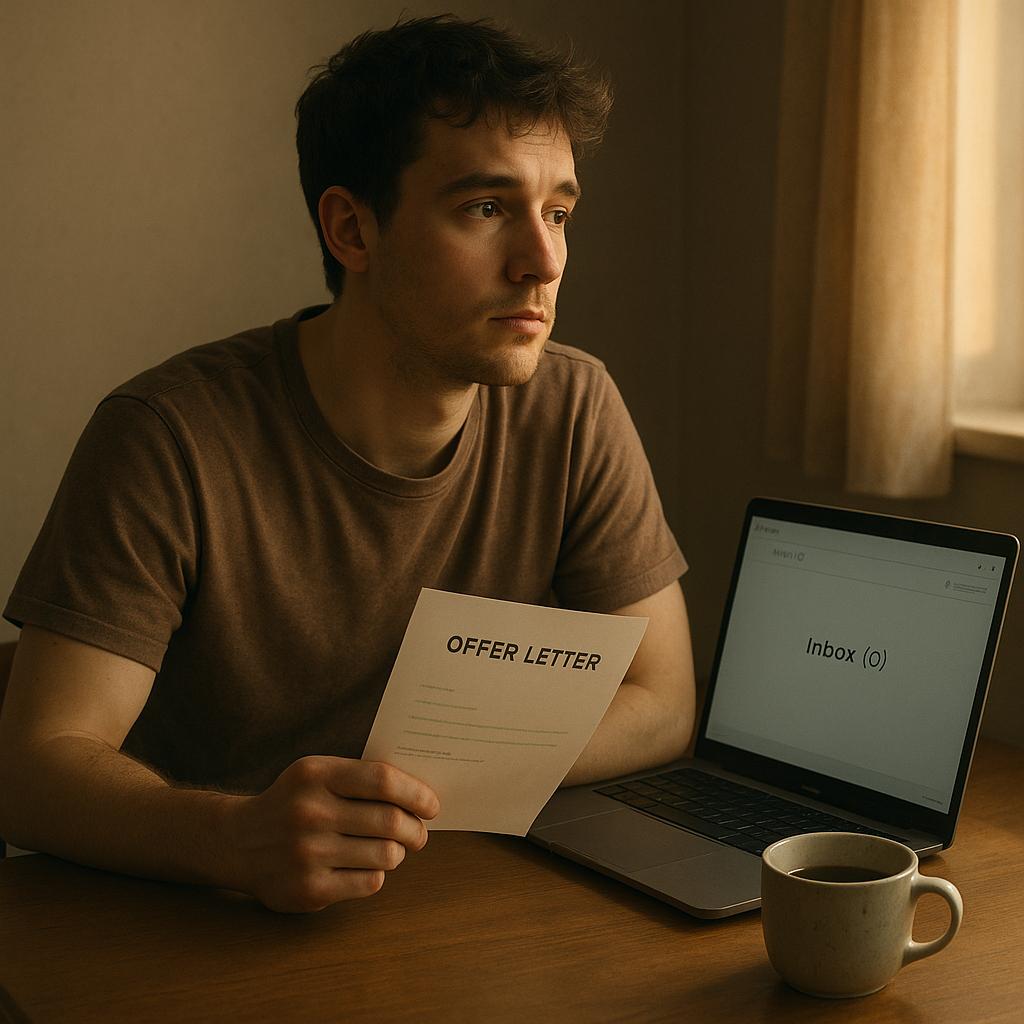 learnandcode06's tweet image. Funny how life changes with one mail — and pauses because of another that never arrives.
Still here, still waiting, still believing that the right beginning always takes time. ☕✨
#FreshGraduate #WaitingPhase #CampusToCorporate #Relatable