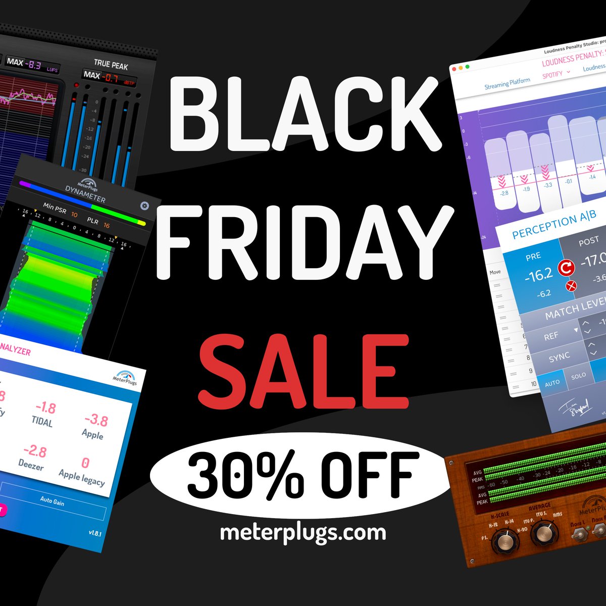 30% off all MeterPlugs plugins for Black Friday.
Including the new Dynameter 2.
Code: BLACKFRI25 → meterplugs.com
#BlackFriday #AudioPlugins