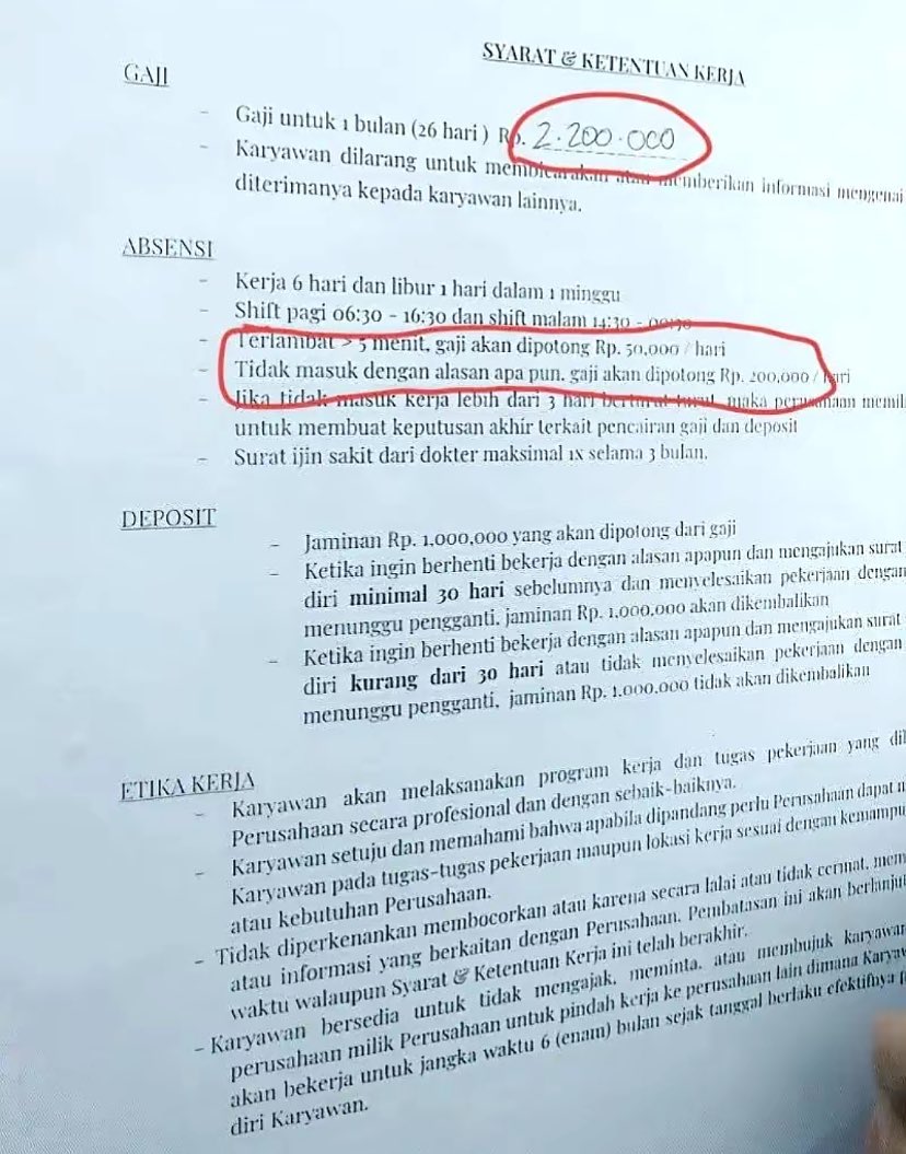 tvindonesiawkwk's tweet image. Telat 5 menit potong gaji
Lembur 1 jam diitung loyalitas