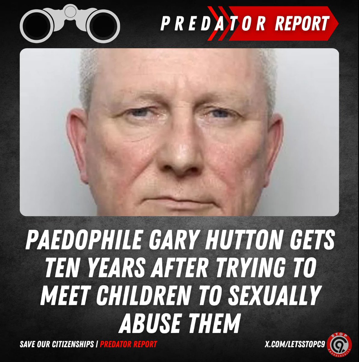 LetsStopC9's tweet image. SICK PAEDOPHILE Gary Hutton, used online messaging to try and arrange a meeting with a child to sexually abuse them. 

In February of this year, he spoke with a woman he thought would let him sexually assault her child. 

He has been jailed for ten years.

#PredatorReport
Source:…