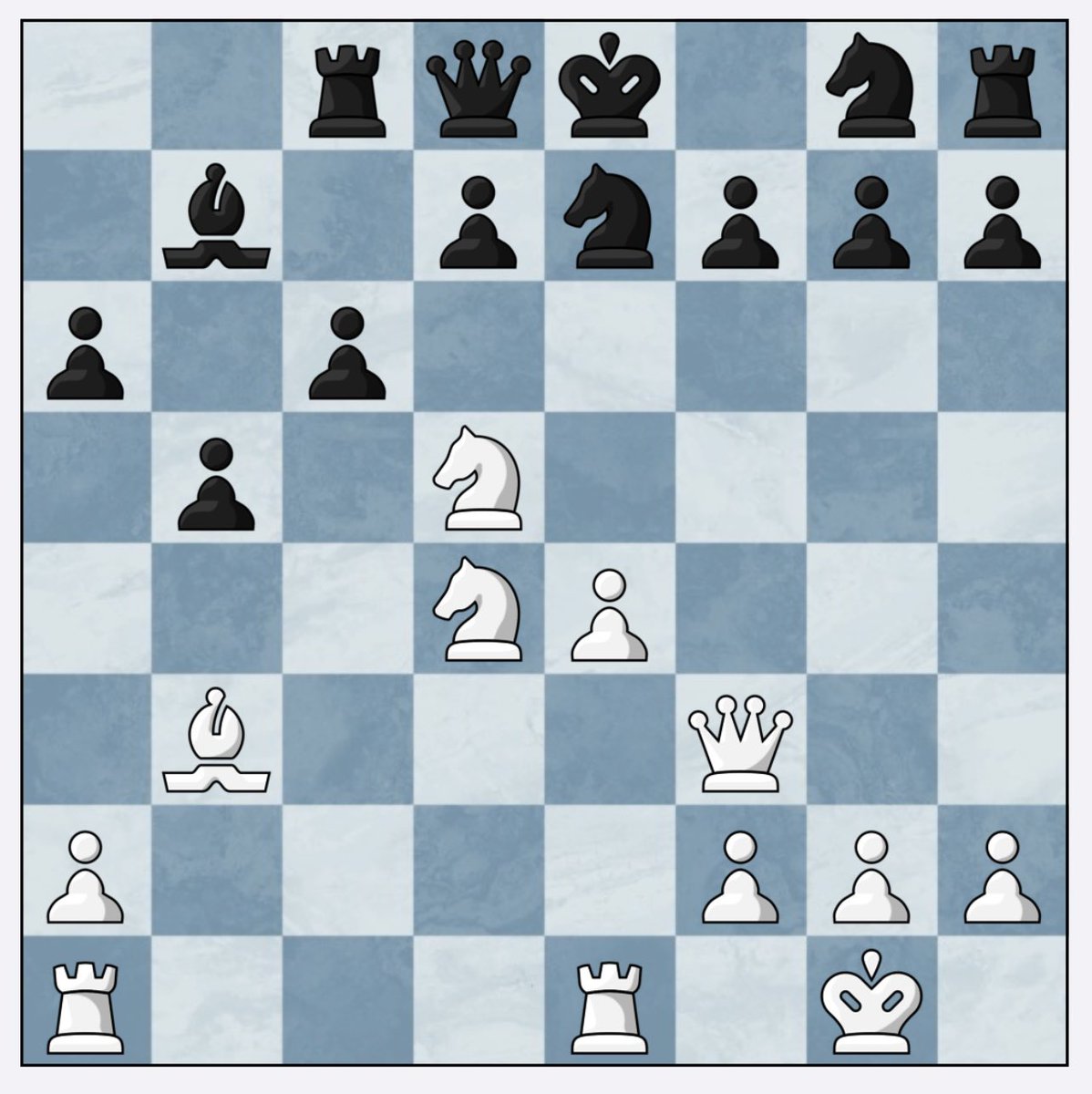 ChessAnalysis64's tweet image. What do you suggest for white 
Level: Intermediate 
Hint: don’t move your rooks