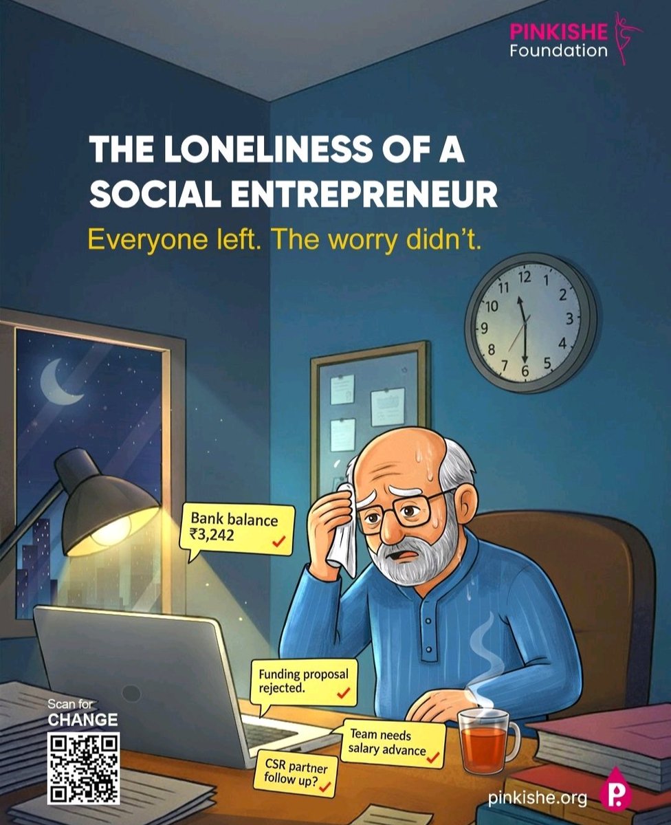 PinkisheChair's tweet photo. Leadership in the social sector is often lonely. Behind impact and passion lie burnout, pressure, and unseen exhaustion. Those who serve others forget to care for themselves. If you’re a social worker, leader, or volunteer feeling tired-you’re not alone. 
#PinkisheFoundation https://t.co/NkMowEe7zI