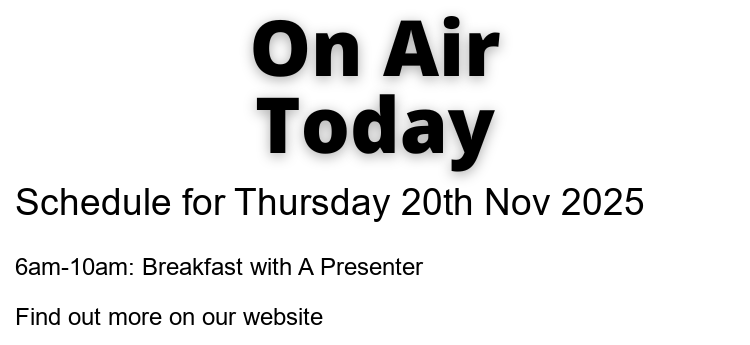 MediaOpsSystem's tweet image. 📻 #OnAir today:
🕕 6am: @RadioBreakfast with A Presenter

☎️ 05603 680685
➡️ mediaops.co.uk
📧 support@mediaops.co.uk

#HospitalRadio #CommunityRadio #ListenLocal #MakingRadioEasy
bit.ly/radiosys
