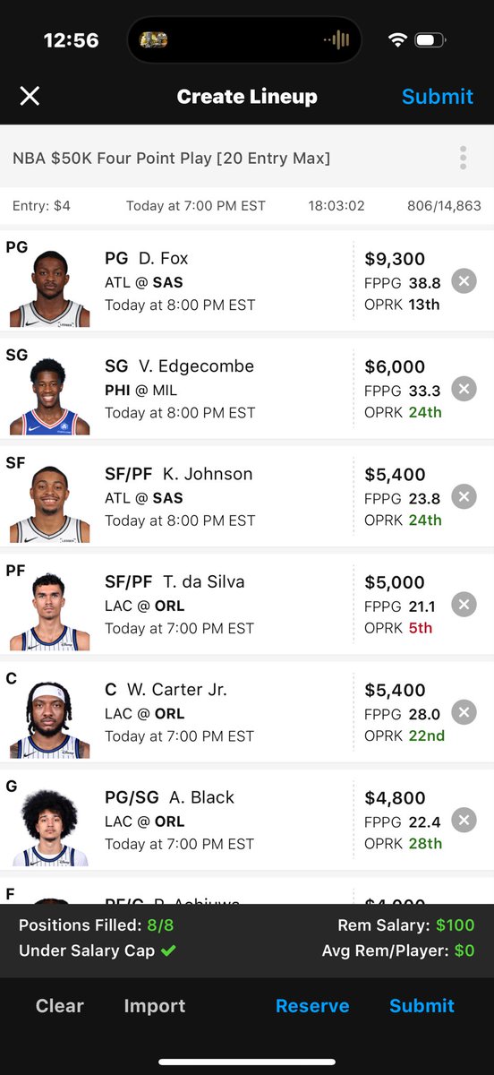 11-20 #NBA #DFS #fantasy #DraftKings  main slate