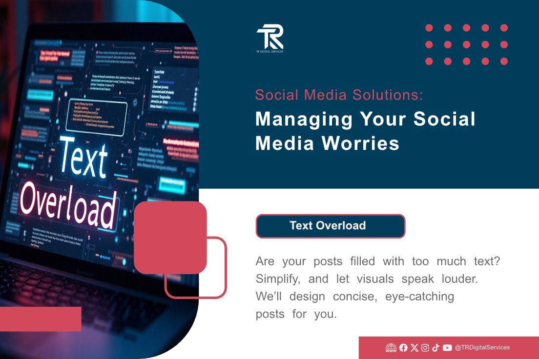 TRDigitalSrvcs's tweet image. Too much text in your posts?
Let visuals do the talking.
We turn overload into clean, engaging content your audience can actually enjoy.

Need help? We’re one message away.
📩 trdigitalservices.com/contact/
🌐 trdigitalservices.com

#SocialMediaTips #DesignHelp #TRDigitalServices