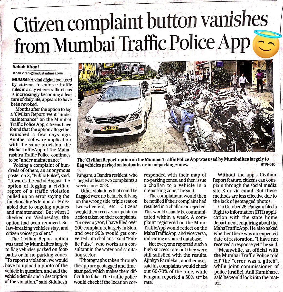What a Wonderful initiative by <a href="/MTPHereToHelp/">Mumbai Traffic Police</a> 

No more Citizens complaints against Traffic Offenses.

Simply Genius 😂

<a href="/sabahvir/">Sabah V</a>  <a href="/HT_Mumbai/">Hindustan Times: Mumbai</a>

hindustantimes.com/cities/mumbai-…