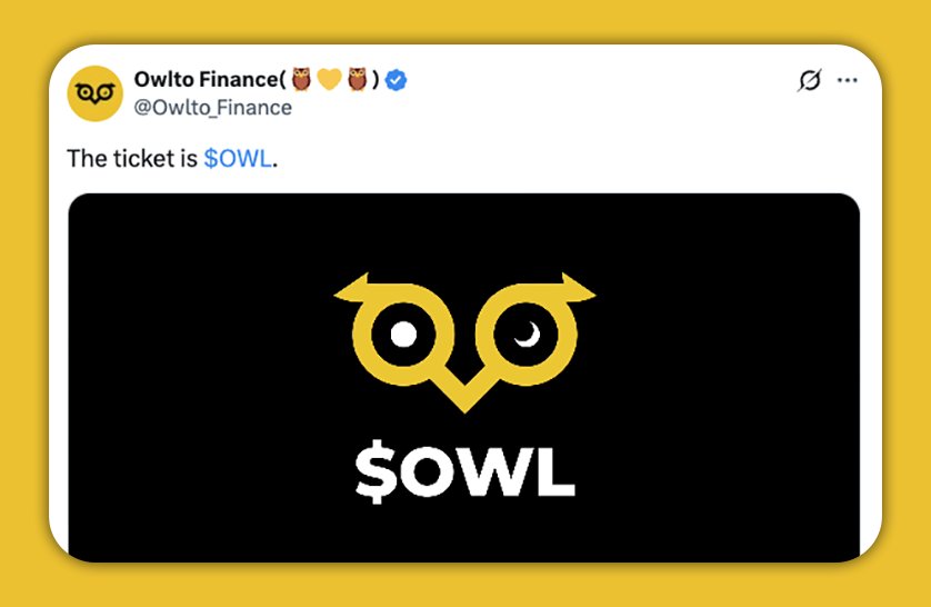 cryptostrategyc's tweet image. Owlto Finance Airdrop is Coming🪂🪂🪂 @Owlto_Finance

At Last—The Wait Is Over!🦉
$OWL ticker is here to launch you to the moon

Don&apos;t miss this opportunity
collect as many points as possible.

• Visit Link : owlto.finance/?ref=0x5112996…
- Connect Wallet
- Dayli Checkin
- Swap/Bridge