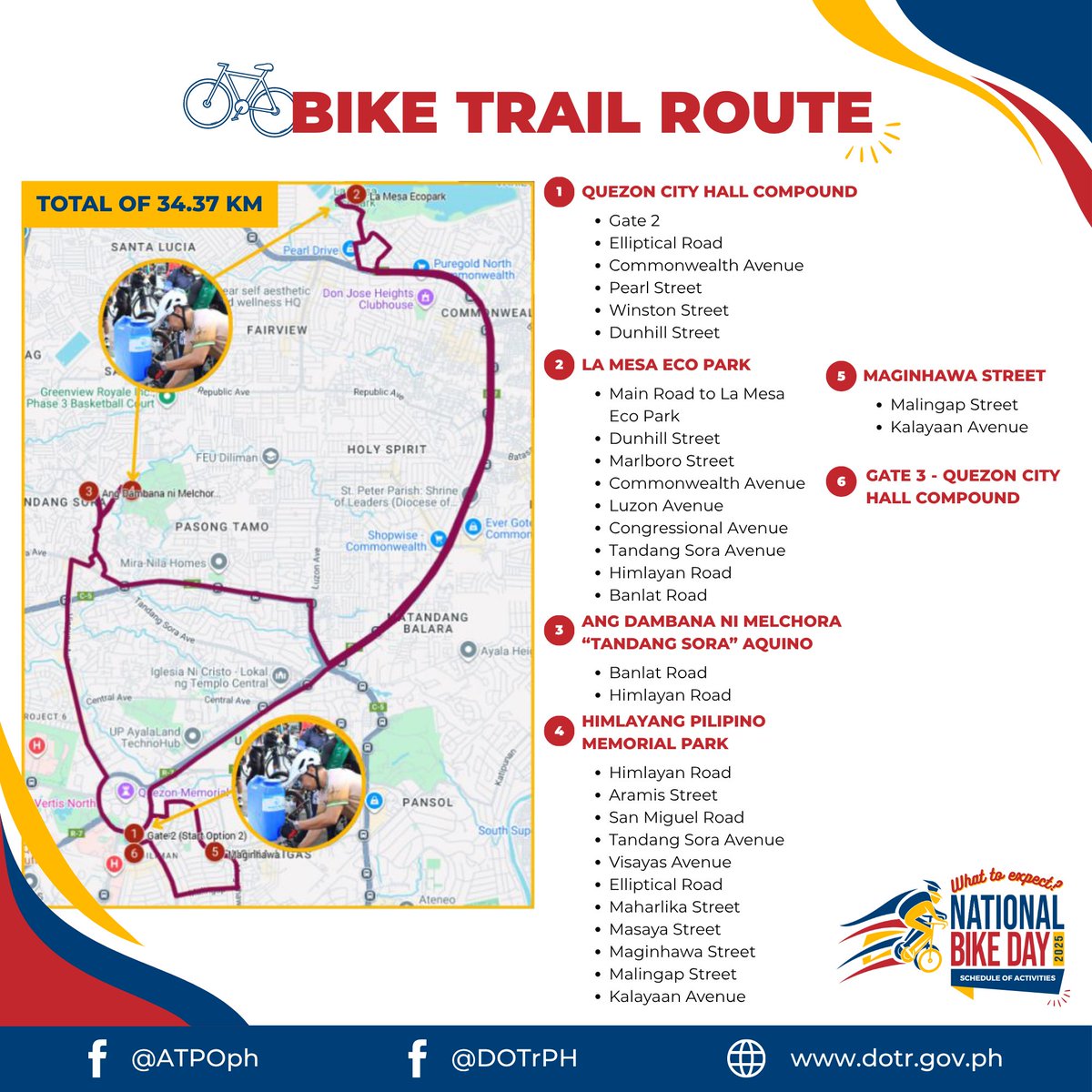 QCGov's tweet photo. Bring your friends, families, and fellow advocates-- and let's pedal together toward a safer, greener, and more inclusive mobility future!๐ฒ๐
#NBDph25 #NationalBikeDay2025
#lisangDaanlisangKinabukasan #DOTrPH #RoadSectorWorks #ActiveTransport https://t.co/BsHLKWUZ36