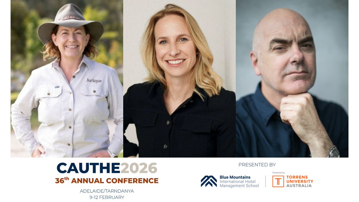 Industry Day at #CAUTHE2026 is serving up big ideas💡

Our incredible panelists Cherie Hutchinson, Emma Terry and Mark Best will dive into how food, nature, and culture can create place-based experiences that spark belonging, intercultural connection, and sustainable growth 🌏
