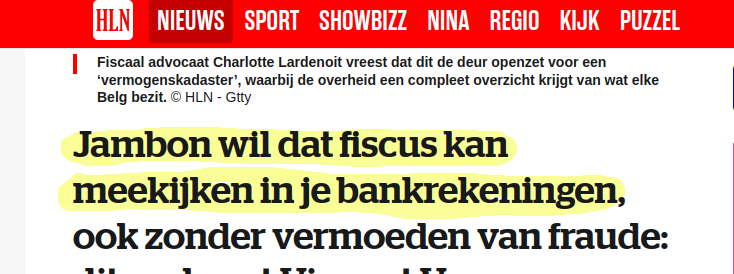 De gemiddelde Vlaming zal nooit aan zijn buren, vrienden of zelfs familie vertellen hoeveel hij precies verdient. Toch denkt de #NVA geen stemmen te verliezen door de fiscale Gestapo systematisch te laten neuzen in de bankrekeningen van diezelfde Vlaming??? #terzaketv #deafspraak