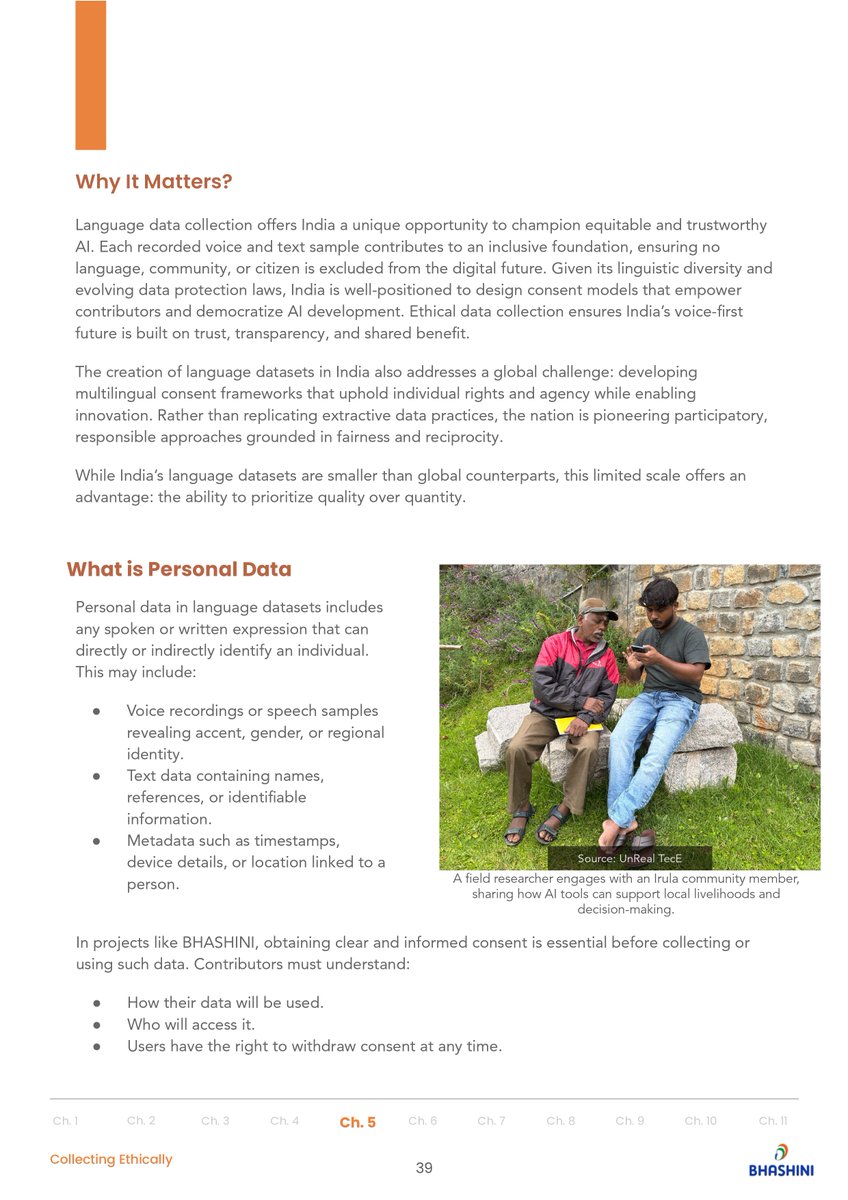 UnRealTecELLP's tweet image. We’re delighted to announce that UnReaL-TecE LLP has contributed to Chapter 6 of the newly released 1st Edition of the Field Guide for Inclusive Language AI in India by BHASHINI – Digital India BHASHINI Division.

Find full field guide here:
bhashini.gov.in/gyankosh?tab=b…