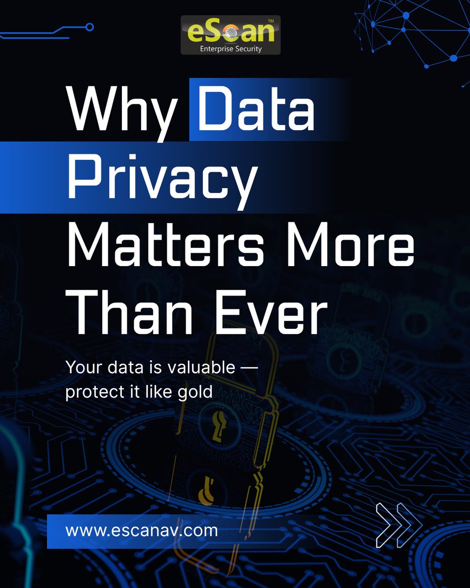 escan_tweet's tweet image. Every click, every login, every share builds your digital identity, and cybercriminals know its worth.

Are you in control of your data?
With eScan, you can be.
escanav.com/en/
#DataPrivacy #CyberSecurity #eScan #StaySafeOnline #ProtectYourIdentity