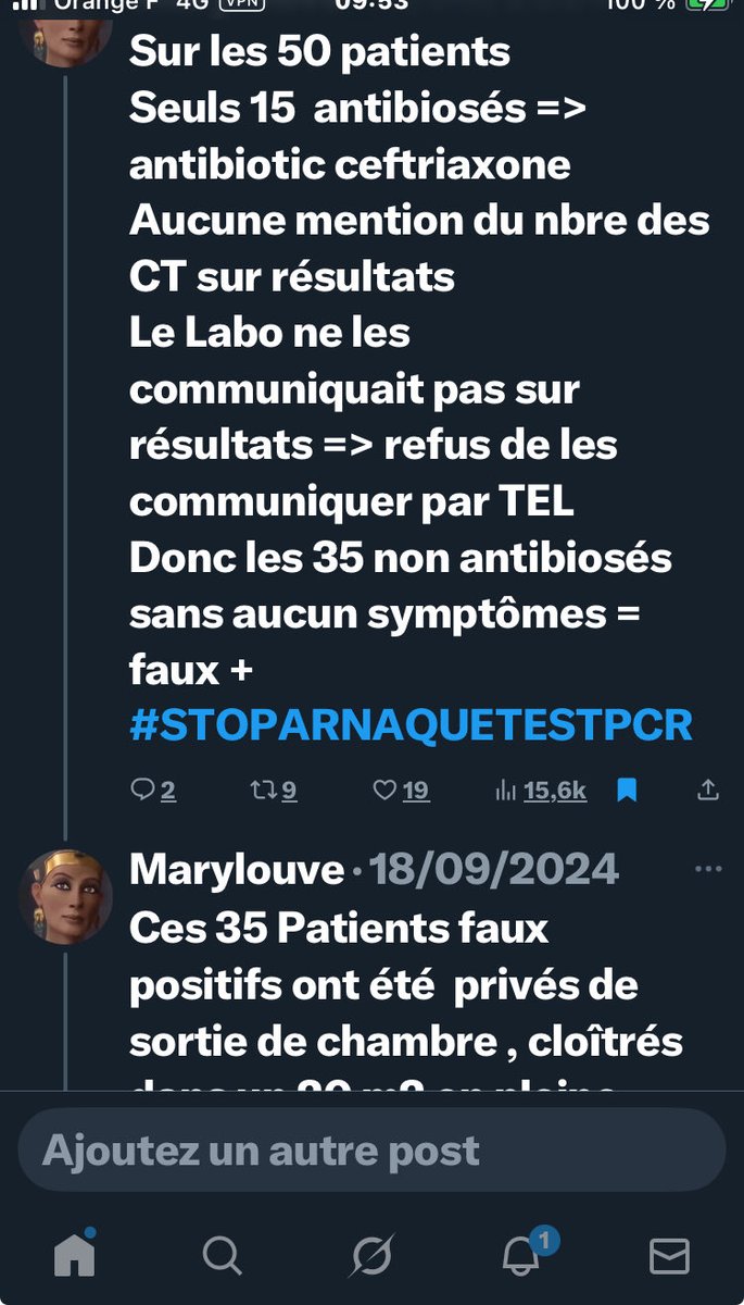 Jeannemarie1309's tweet photo. ⚠️⚠️⚠️
86 % des cas de C19 déclarés +au 
#TESTPCR étaient des infections fictives

Les confinements,mesures obligatoires et la peur ont été fondés sur des tests frauduleux
Les normes internationales de l’OMS ont amplifié cette fraude partout dans le 🌎 
Des vies ont été détruites https://t.co/3JaMx0vJWo