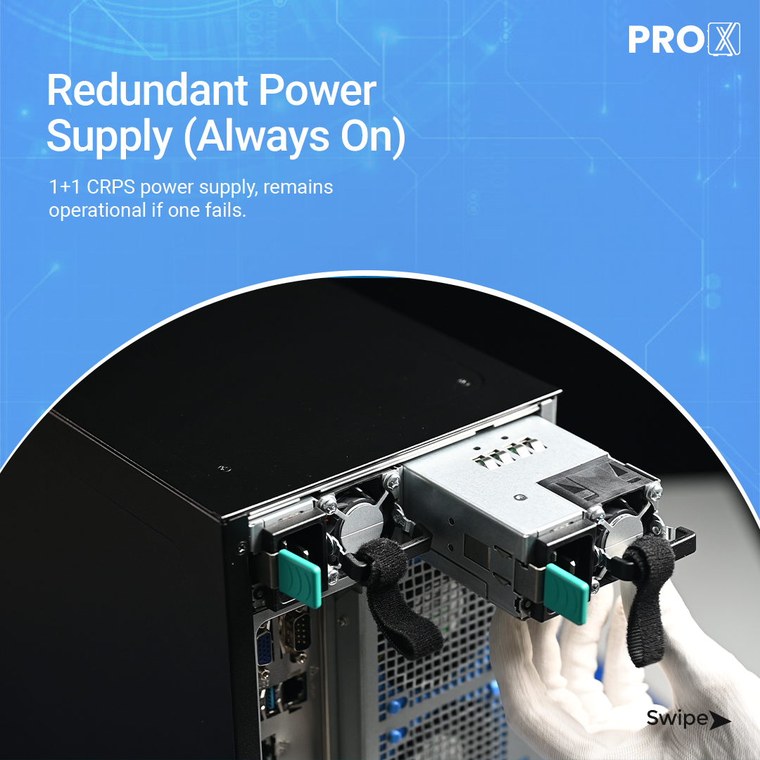 prox_pc's tweet image. Every detail of the Pro Maestro GQ has purpose.

A true 2-in-1 server you can use as a workstation or rack-mount on demand.

Redundant power for uptime.

High-airflow cooling for heavy AI &amp;amp; rendering.

👉 proxpc.com/servers/pro-ma…

#ProXPC #4GPUServer #AIserver #MadeInIndia