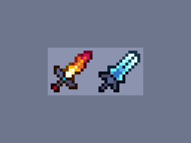 Fire and Ice swords!
#pixelart #aseprite #gamedev