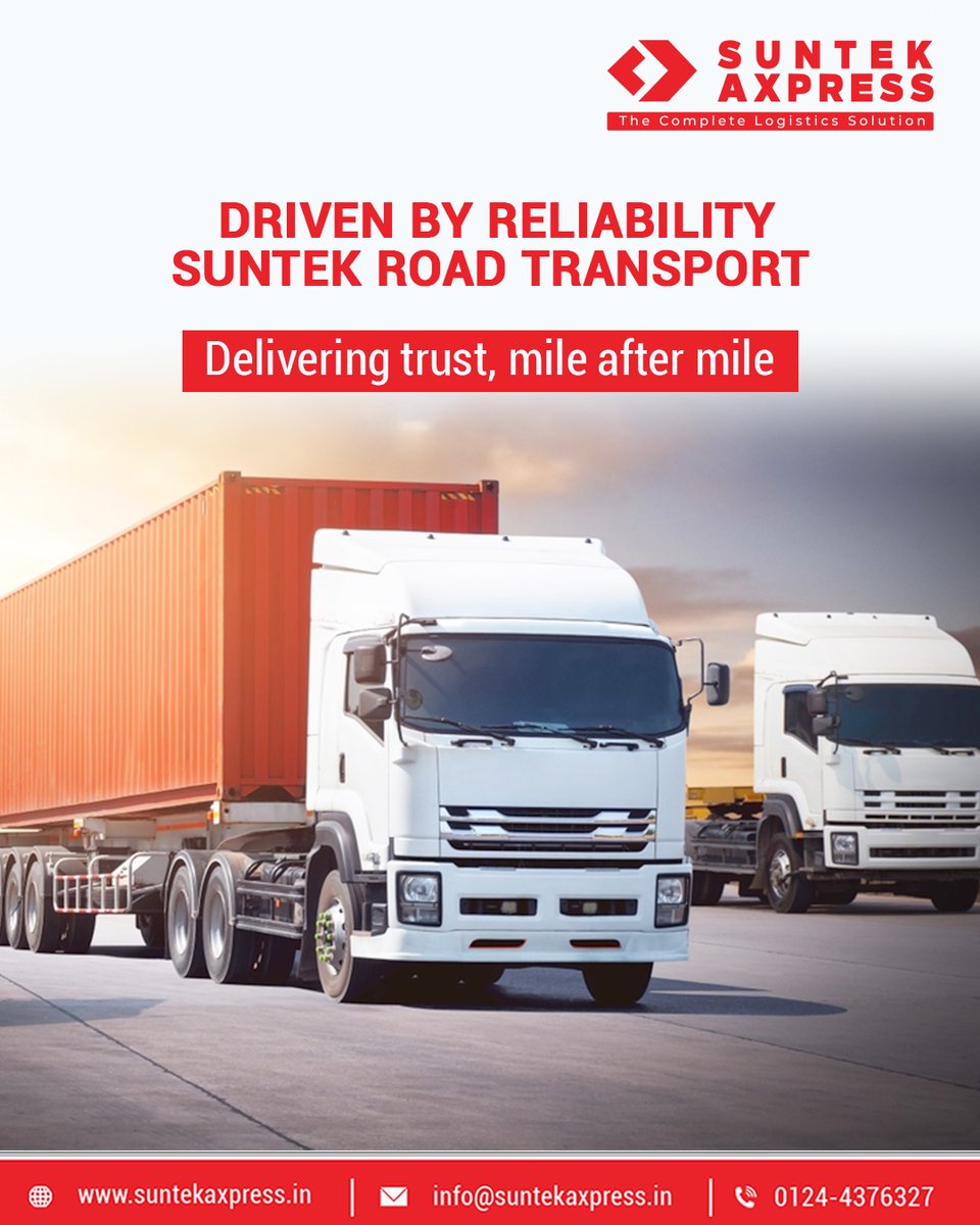 Suntek_Axpress's tweet image. From warehouse to destination, we keep your cargo moving smoothly.
Suntek Road Transport — your partner in safe, efficient logistics.

#RoadTransport #SuntekLogistics #FreightSolutions #IndiaTransport #LogisticsExperts #FastDelivery #ReliableShipping