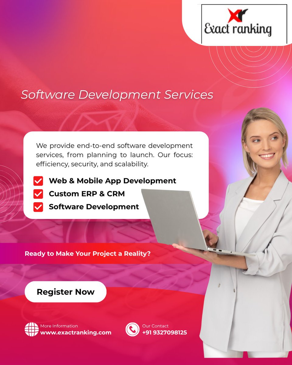 ExactRanking's tweet image. 💡Software #development services include end-to-end solutions such as custom #software development,

Please visit us- exactranking.com

#SoftwareDevelopmentServices #CustomSoftware #Web #MobileApp #Development #FullStack #Application #EnterpriseSoftwareSolutions