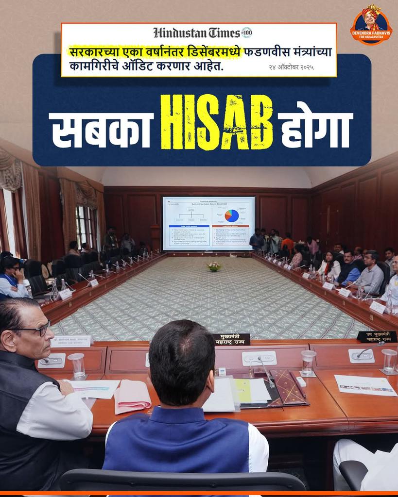 स्वता <a href="/Dev_Fadnavis/">Devendra Fadnavis</a>
कायम काम करण्या मागे असतात
त्या मुळे बाकी च्या मंत्री गणा ला support करणार आणि काम करून घेणारच घरी सोफा उबवणे
आणि विदेशी मारून दुपारी 1 वाजे पर्यन्त लोळणे
Brand चे काम 😁😁
#TeamDevendra
#DevendraFadnavis #MaharashtraCM #CabinetMinister #Administracion