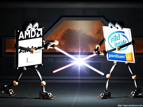 lauriewired's tweet image. marketing around the CPU wars between AMD and Intel during the early 2000s was so unhinged

like who took the time to render this haha