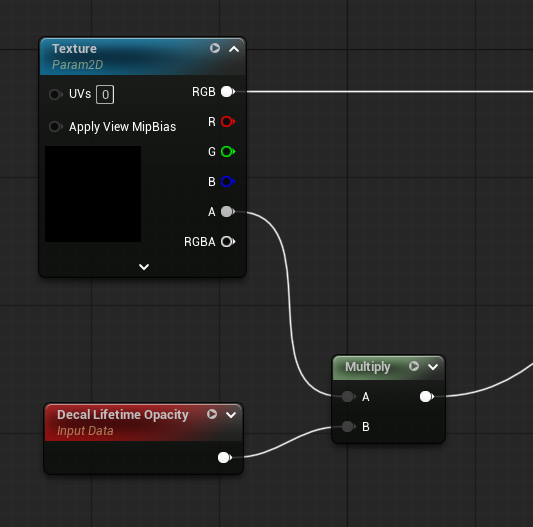 hibi_kaihatsu's tweet image. マテリアルノードにある Decal Lifetime Opacity だけでDecalActorをフェードして消せることを今更知った！
いつもOpacityのパラメーター自体を外部から弄ってた…。
#UE5Study