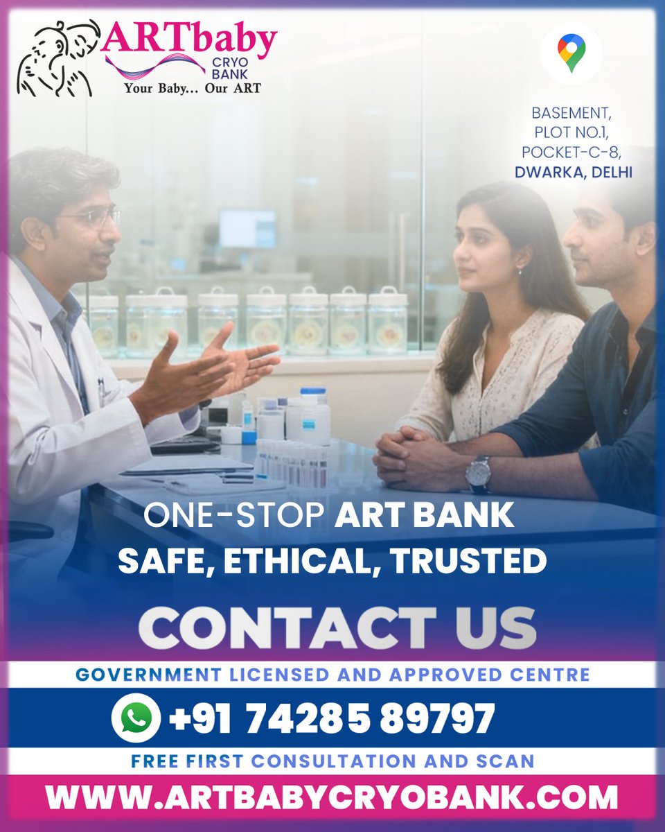artbabyindia's tweet image. Finding the right support during your fertility journey shouldn’t be complicated.

At our One-Stop ART Bank, we bring safe, ethical, and fully compliant reproductive services under one trusted roof — so you can focus on what truly matters: building your family with confidence.