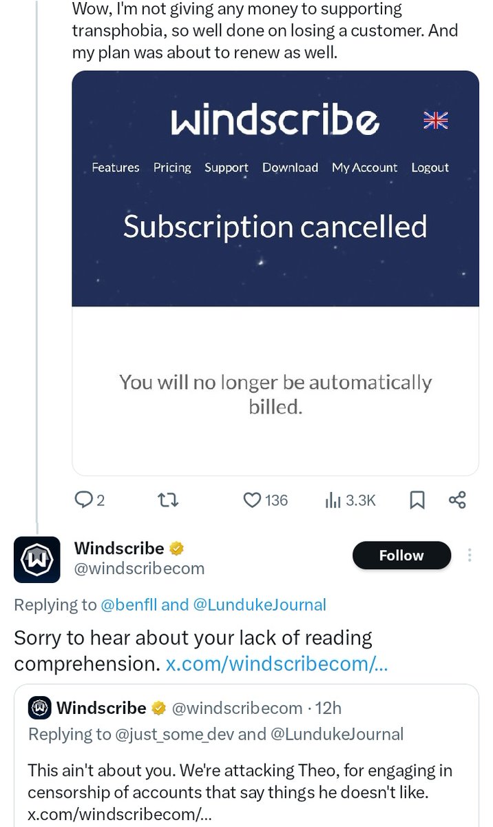 allan_walpy's tweet image. glad i never used them anyway

it seems, as trump second time got in office, the tech sector gradually becomes more fascistic

talking about freedom of speech, when theo buns someone, while under the lunduke post is truly 1984 - words redefined as they have been never before