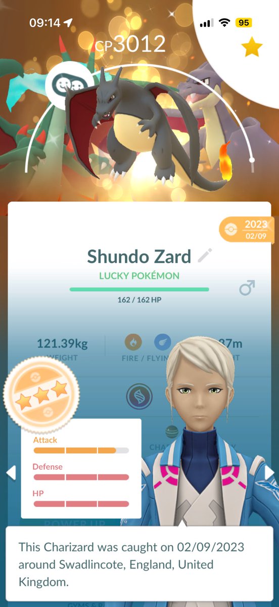 pokebearbez's tweet photo. Hyper training started on my lucky shiny charizard that I got from a trade with my girl. Canโt think of a more perfect Pokemon to train into a shundo! #pokemongo #pokemongoapp #hypertraining #shundo https://t.co/aOFdOoODiO