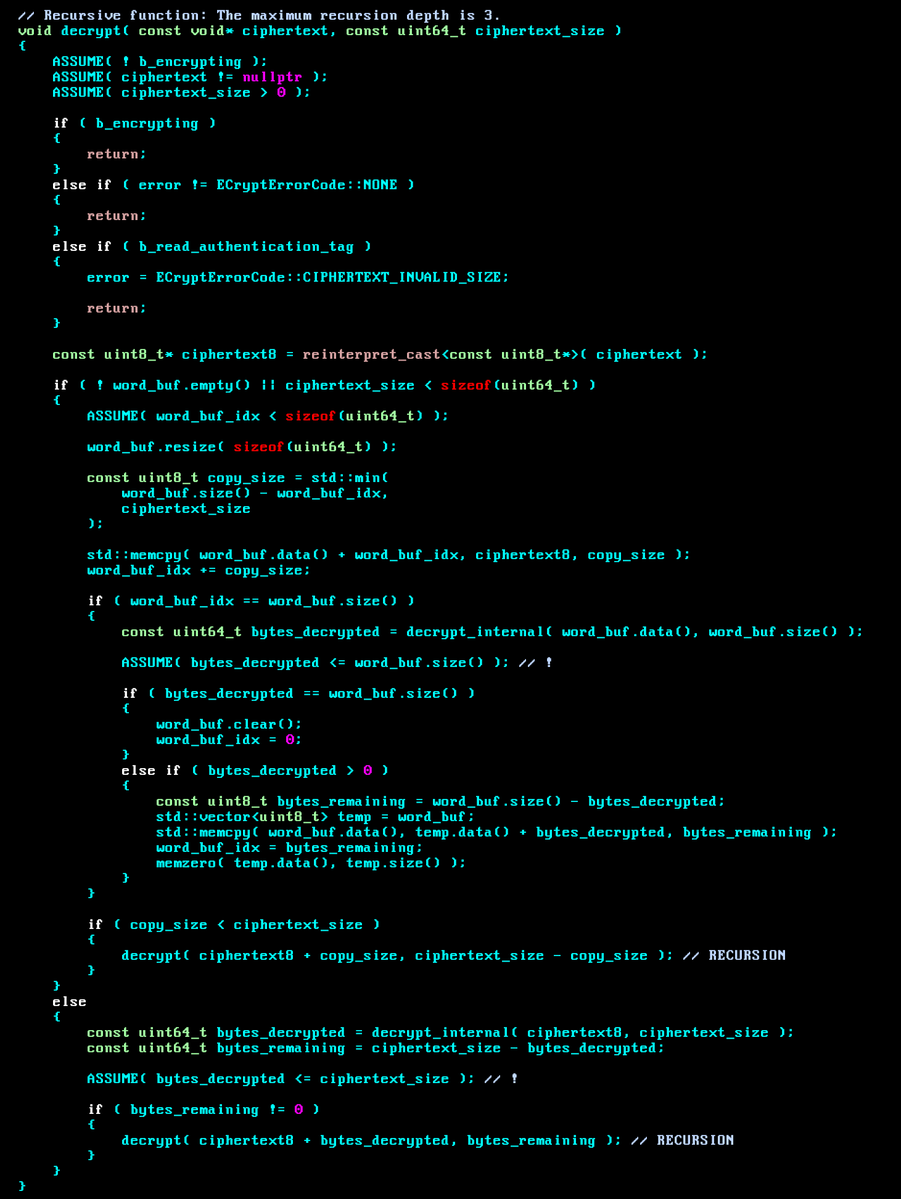 UltraTerm's tweet image. ok, final version :)

passes exhaustive unit testing.

maximum recursion depth is 3, which is perfectly acceptable. 💗
