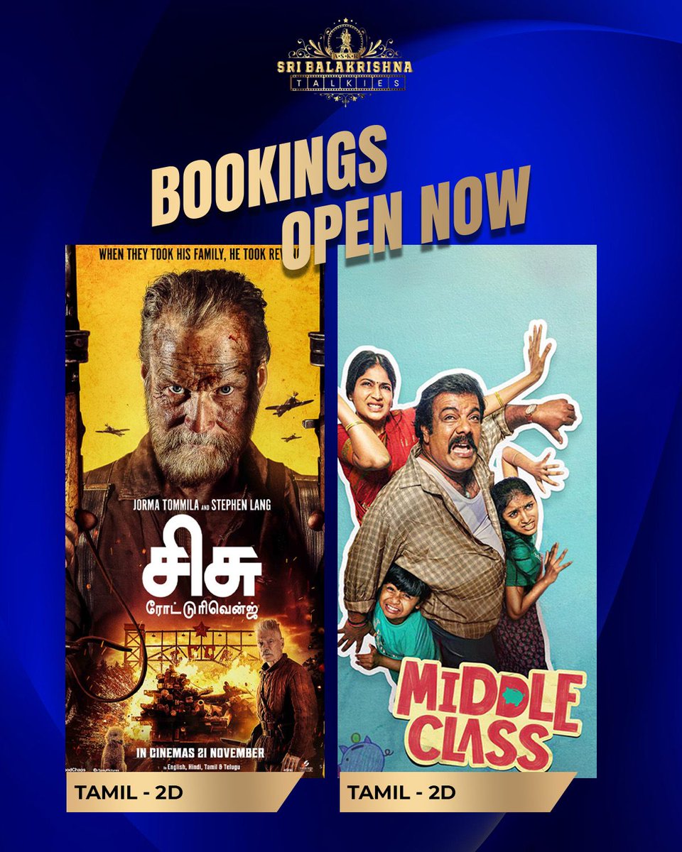 #SiSu &amp; #MiddleClass bookings open now at the box office, paytm ticketnew app and district app. Book your tickets now at the box office and online. 
#newreleases #sbktalkies #tuticorin