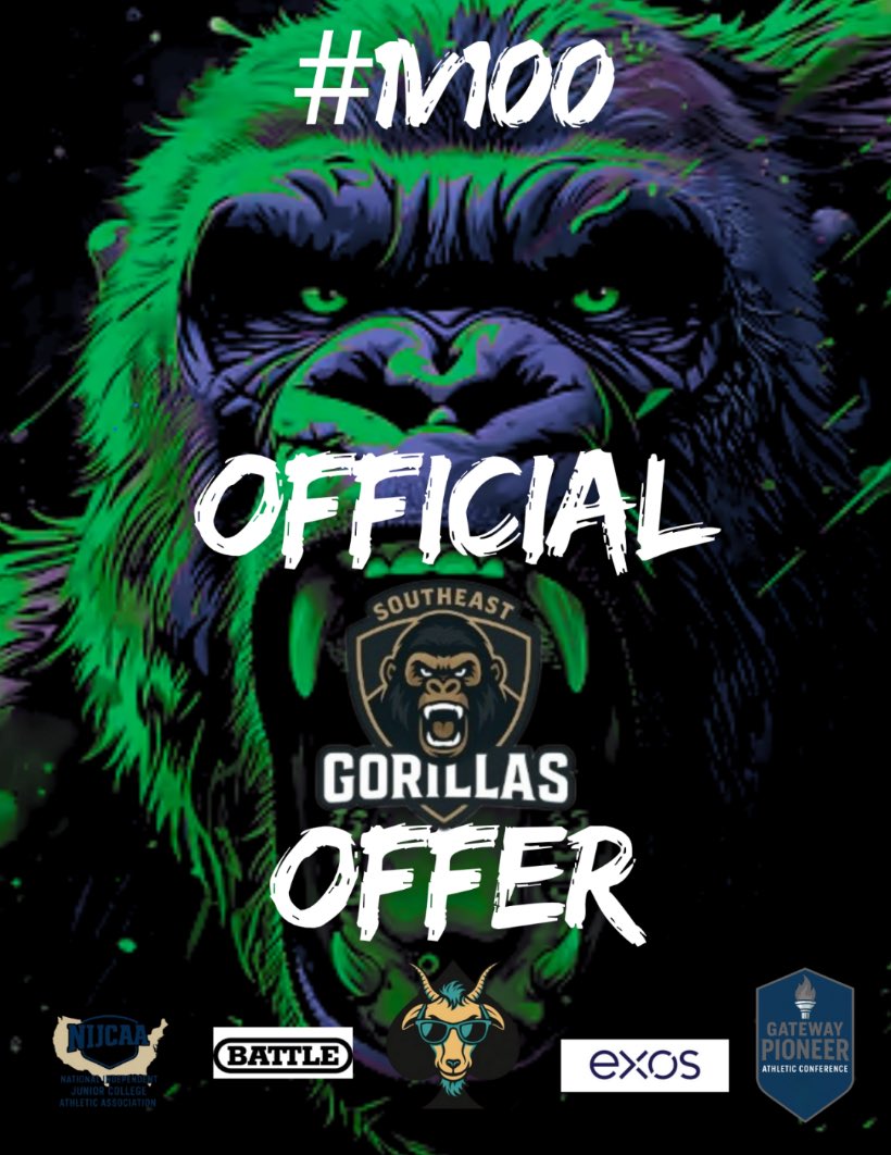 Justin_salto33's tweet photo. Extremely blessed to have received a offer from  SOUTHEAST
GORILLAS🙏🙏🙏Thank you @CoachReicoB  Go Gorillas!! https://t.co/rSUG4cB8RK