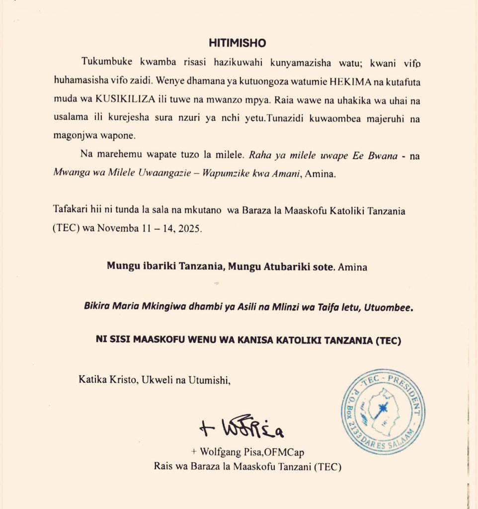 Ndolezi_Petro's tweet image. Hitimisho la TEC limenyooka tu bila kona kwamba Risasi hazikuwahi kunyamanzisha watu , kwani vifo huhamasisha vifo zaidi. Wakatoa wito pia kwa watawala wasikilize ili tuwe na mwanzo mpya.

Maajabu ni kuona Press zimekuwa nyingi mnoo kupinga waraka huu 

Ukweli utasimama Daima
