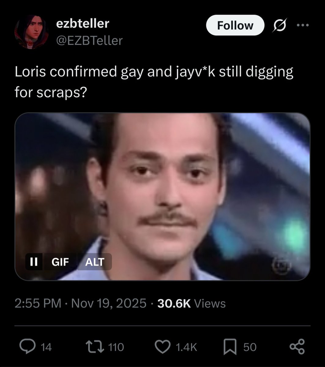 So Loris gets his backstory cut and queerness erased. Both him and his partner are dead. Confirmed a year later, a la Disney. But hey, at least those jayviks got nothing, right? As always it's never about queer representation. Cheering straightwashing and bury your gays. Shameful