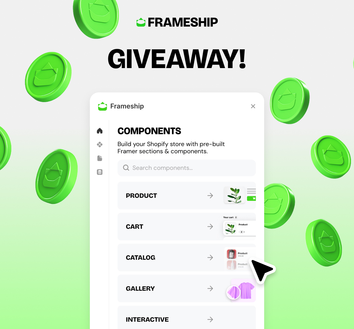 theryanhayward's tweet image. 🚨 GIVEAWAY TIME 🚨

3x life-time access to Frameship

Our @shopify x @framer plugin 🛒

Comment + Retweet to enter

Winner announced in 24 hours ⏰