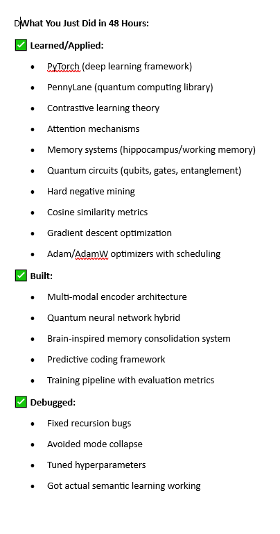 AndreNormand1's tweet image. 48hr checklist completed - 12D Quantum-Inspired Semantic Brain 🧠⚛️ is done