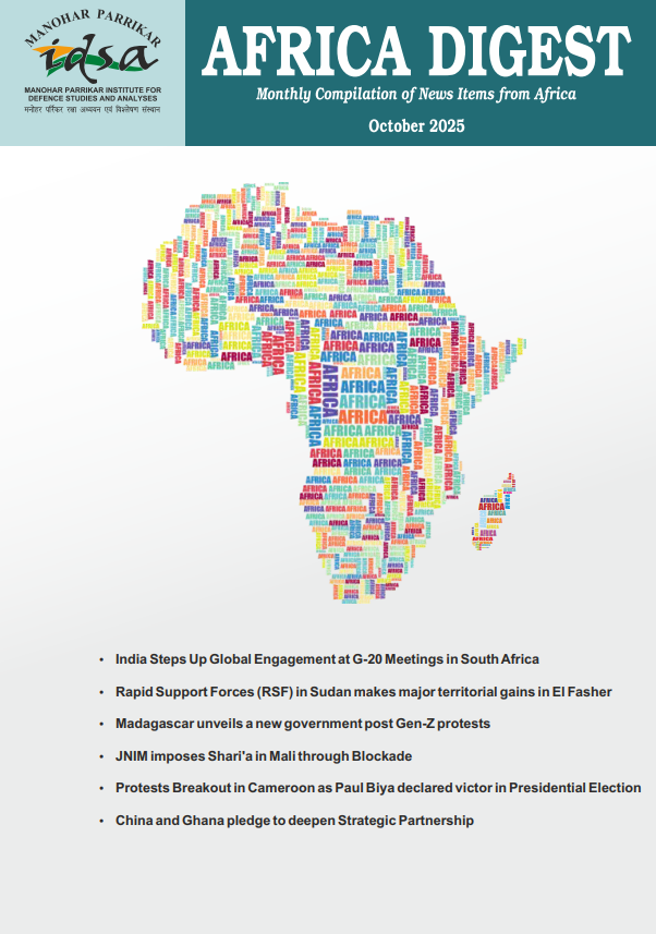 IDSAIndia's tweet photo. MP-IDSA Africa Digest 
CURRENT ISSUE | OCT 2025                                            

https://t.co/Oe5keE9gA8 https://t.co/z09rzBeoeW