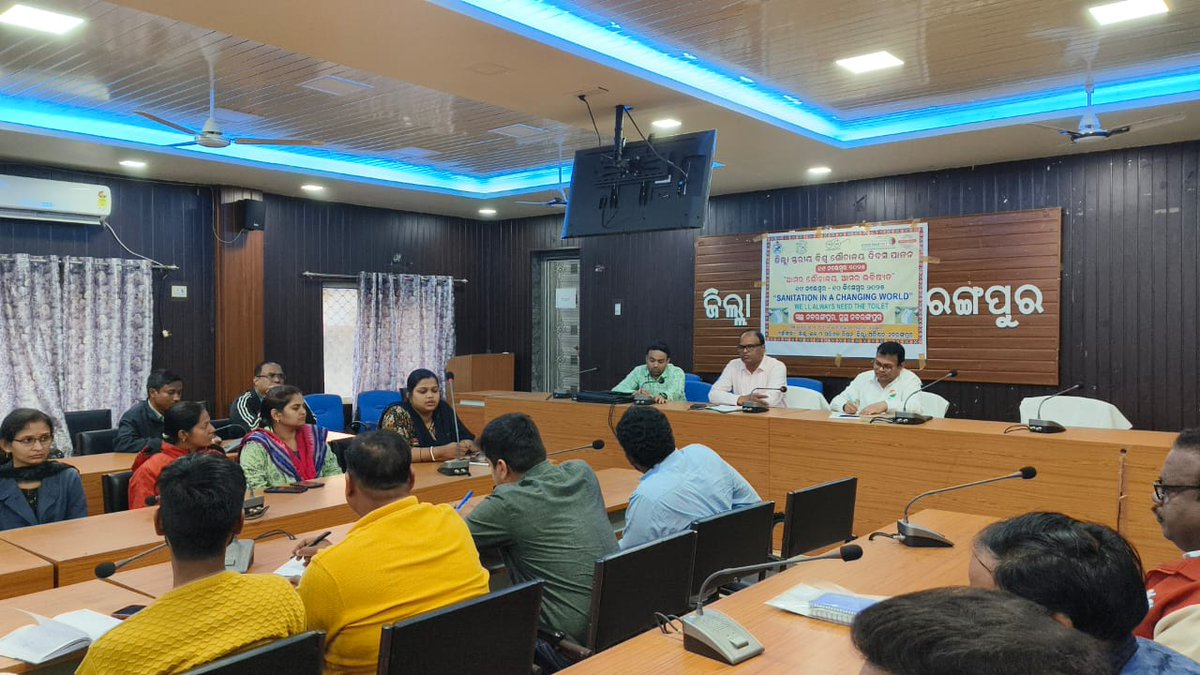 District Level Launching Programme for World Toilet Day–2025 was conducted under the Chairmanship of the CDO-cum-EO, ZP and Additional EO (Admin), in presence of BDOs, AEEs, BRCs,&amp; officials from ZP Nabarangpur District. @collector_nabarangpur @prdw_odisha @swachhbharatgrameen