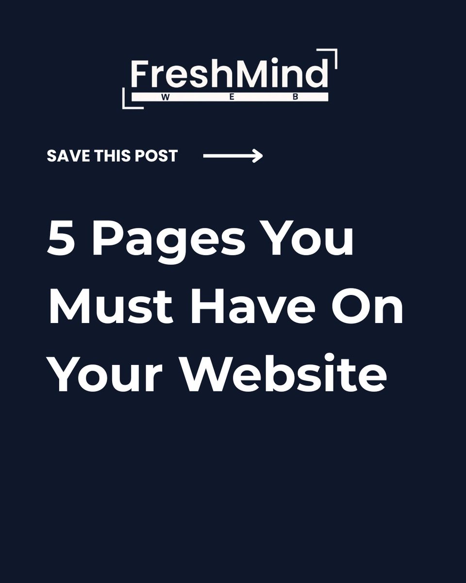 FreshmindWeb's tweet image. A high-performing website isn’t just about looking good — it’s about having the right pages that guide your visitors and build trust.

Your Home Page grabs attention and makes a strong first impression.
Your About Page creates connection and shows why people should trust you.