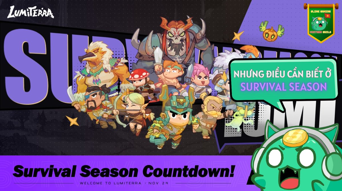 DuySlimeGaming's tweet photo. 🌲 Những điều cần biết khi Lumiterra Survival Season bắt đầu 🇻🇳
———————————
🔰0. Bắt đầu Đăng ký : 
- Link Check in : https://t.co/z1IphfSfgp | Code : LUMI552310
- Người Nhập code sẽ nhận được Pack khởi đầu mùa mới của game !! 
———————————
📌 1. Thông tin cơ bản
⏰ Thời gian mở 
- Bắt đầu: 24/11/2025
- Kéo dài : Tối thiểu 4 tuần
- Survival Season II sẽ được công bố sau Giáng sinh.
🎫 Whitelist
- Không cần whitelist.
- Ai cũng có thể vào chơi !! 
🔄 Reset mùa?
- Không reset.
- Bạn giữ nguyên toàn bộ:Nhân vật,Vật phẩm,Tài nguyên,Tiến trình chơi
———————————
💵 2. Play And Earn trong Survival Season
Có nhiều hướng kiếm thưởng — tùy phong cách chơi của bạn. 

1) Phần thưởng trong game 
🧩 GIRS – Game Item Conversion System Bạn có thể chuyển đổi vật phẩm kiếm được — trang bị, tài nguyên, nguyên liệu — thành $LVMON hoặc Resident Card Puzzle, dựa trên Wealth Value. 

🐠 Token Task System Hoàn thành nhiệm vụ để nhận $LVMON trực tiếp. 

2) Phần thưởng ngoài game 🇹🇰 Merkl Pool Kiếm một số vật phẩm nhất định trong game và đổi lấy phần thưởng bổ sung từ Merkl Pool. 

3) Phần thưởng giới thiệu (Referral) | Mời bạn bè kiếm thưởng thêm
———————————
⚙️ 3. Cơ chế Incentive tổng quan Mùa Survival được tài trợ bởi 3 nguồn: 

1) Incentive chính thức Do đội Lumiterra phân bổ cho giai đoạn ra mắt mainnet. 

2) Doanh thu giao thức Pool phần thưởng tăng hàng ngày dựa trên doanh thu (sau khi trừ chi phí vận hành). 

3) Monad Momentum Incentives Dự án thuộc Wave 1 → phần thưởng được nhân lên thông qua chương trình matching của Monad Momentum. → Phần thưởng càng lớn khi hoạt động và doanh thu tăng.
———————————
🛡️Công bằng & Minh bạch
- Tất cả pool, logic và dữ liệu quan trọng đều công khai on-chain
———————————
📌 Đây là thông tin cần thiết cho mọi người : Có thể đọc tại :
- https://t.co/V8FMOnesck để biết thêm nhiều thông tin 

- Tham gia ngay @SlimeGamingVN chuẩn bị cho mùa mới @LumiterraGame nào !!